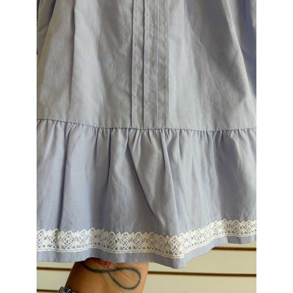 Janie and Jack Girls Light Blue Lace Trim Cold Shoulder Peplum Top Size 5 NWT - Picture 3 of 7